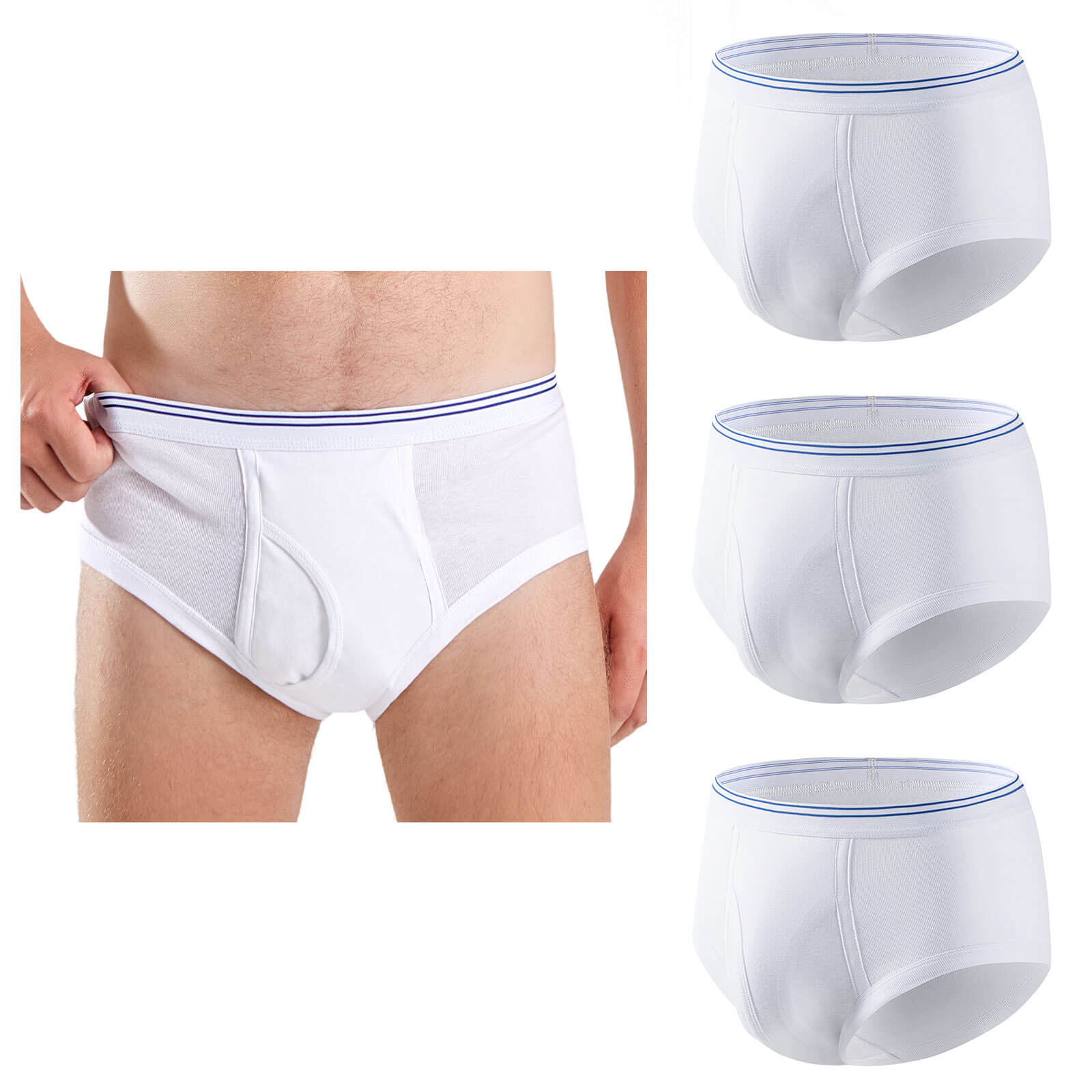 Mixed Pack Men's Washable Incontinence Briefs with Fly - M65 - Image 15