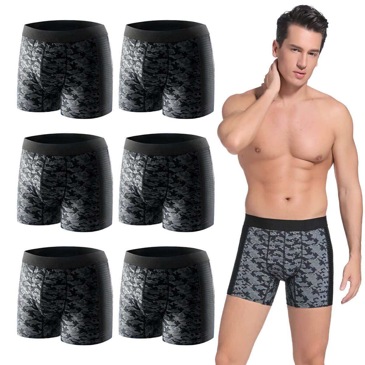 Reusable Incontinence Boxer Briefs with Pouch - M74 - Image 10